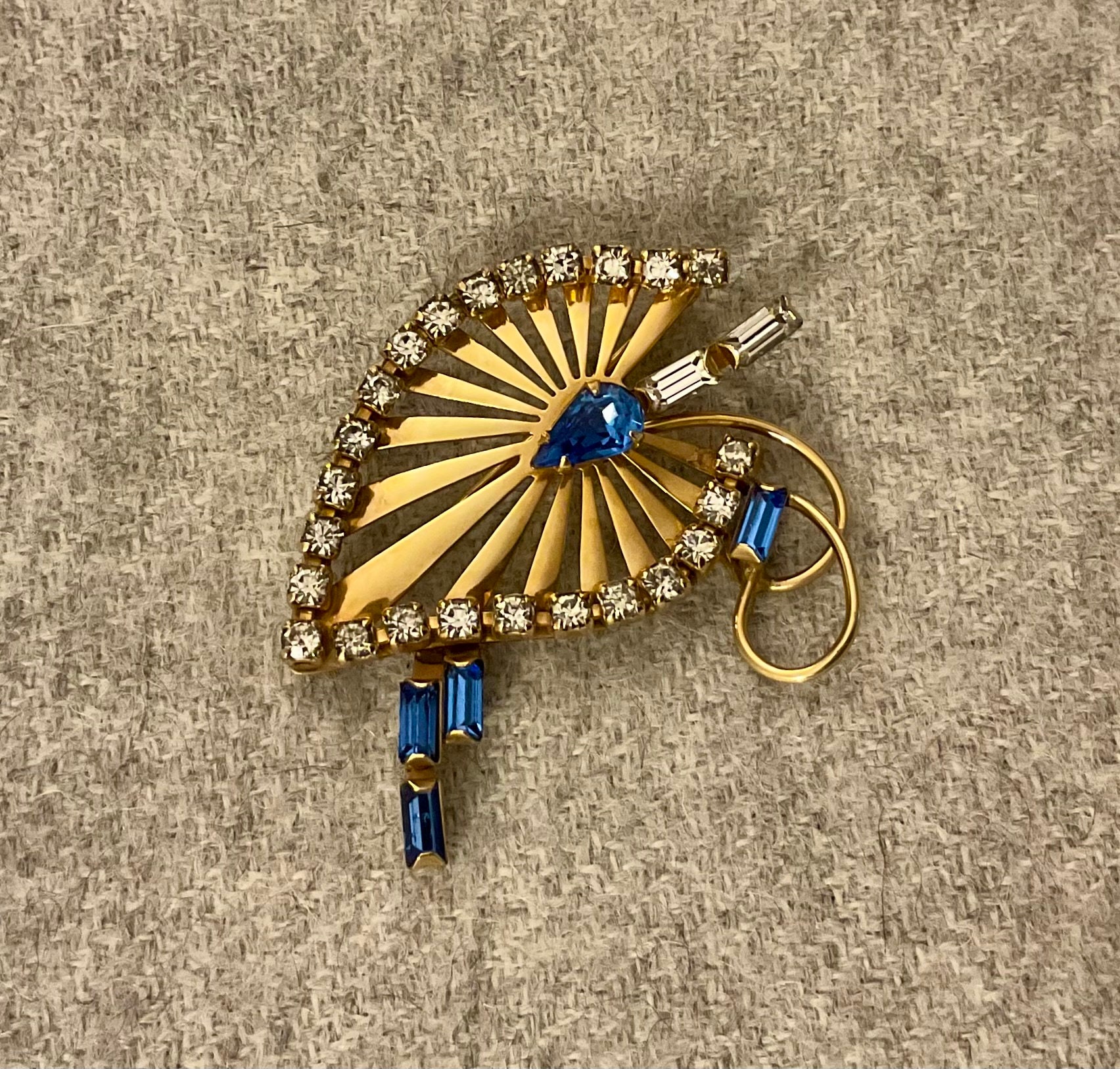 Vintage Phyllis 1940's Rhinestone Brooch & Pendant, 1/20 12K