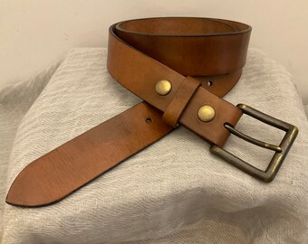 SAKS FIFTH AVENUE Vintage Leather Equestrian Belt, Removable  display picture 3