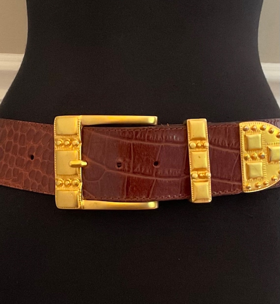 Dana Buchman Vintage Italian Belt, Reptile Embosse