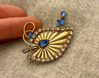 Vintage Phyllis 1940's Rhinestone Brooch & Pendant, 1/20 12K