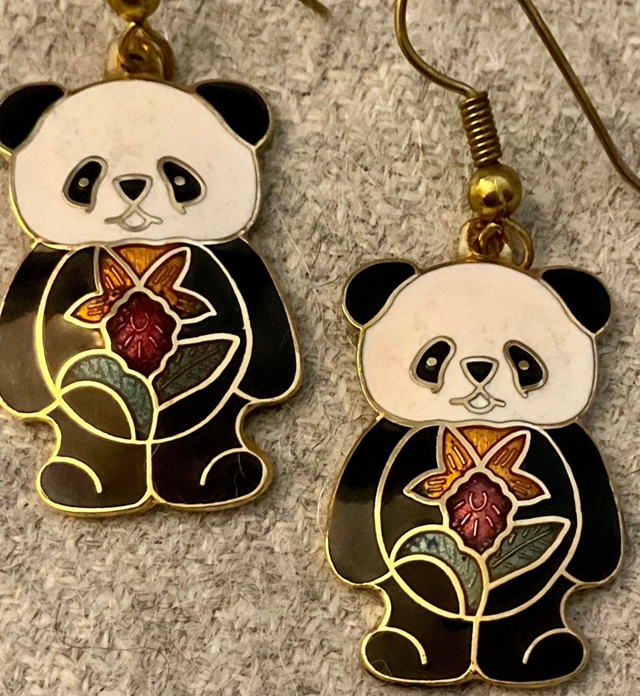 Panda with Bamboo Cloisonne Small Necklace | Nature Jewelry