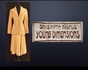 Vintage Western Suede Skirt & Blazer, SAKS FIFTH AVENUE, Young Dimensions, 70’s, Rodeo Square Dance