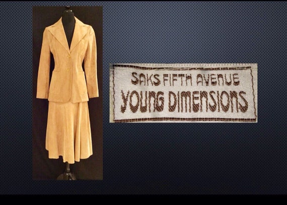 Vintage Western Suede Skirt & Blazer, SAKS FIFTH … - image 1