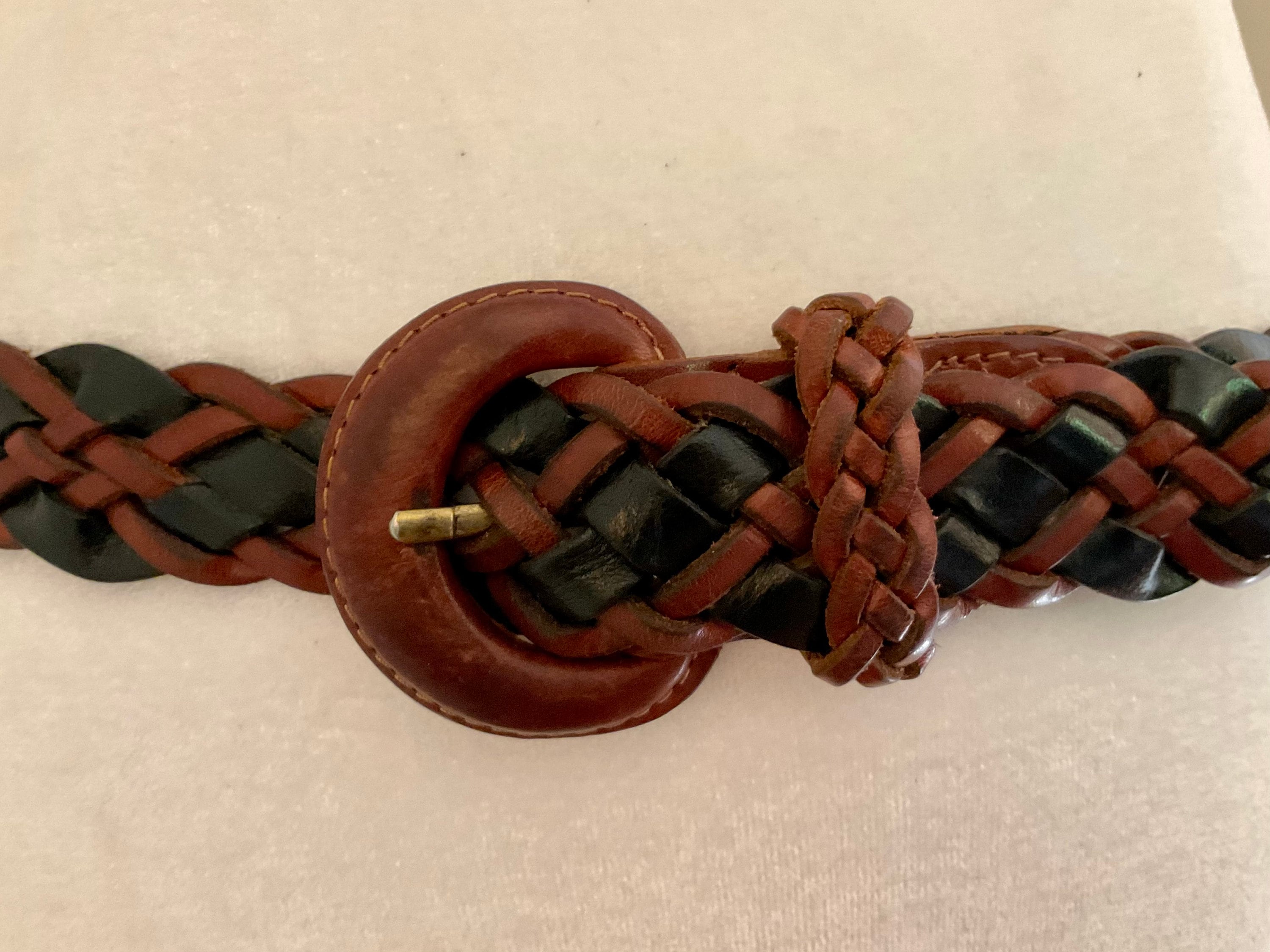 GH Bass & Co Woven Leather Belt. Vintage, Womens, Braided 