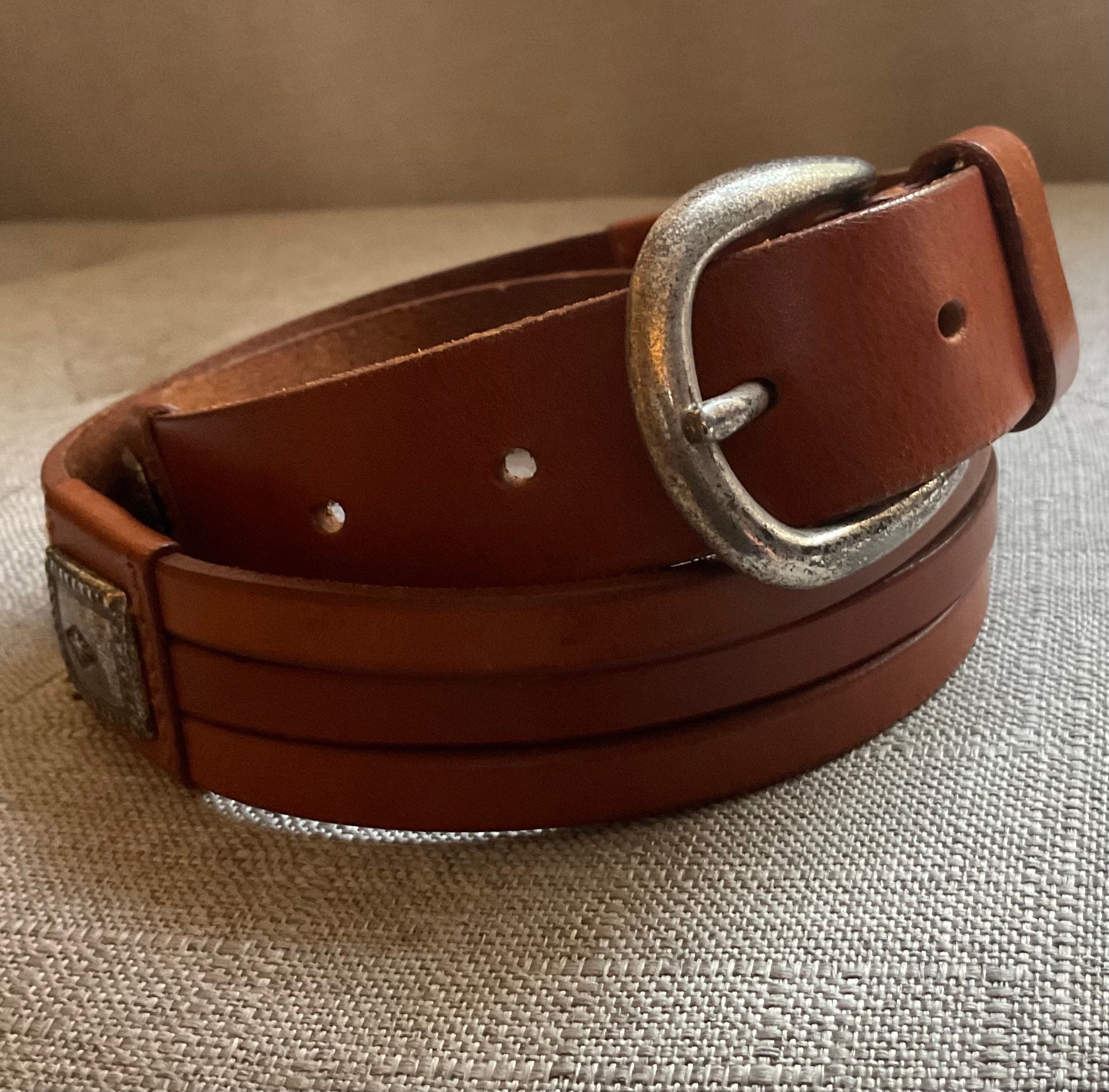 Vintage Fossil Tapestry Leather Belt Concho Southwest NEW Womens Small Fossil  main image 4