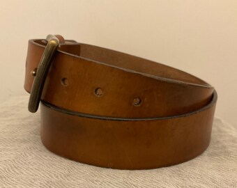 Vintage Saks Fifth Avenue brown with white border wide soft leather belt vintage SAKS FIFTH AVENUE dress belt 40 italian leather FULL  main image 4