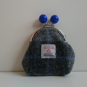 Harris Tweed Coin Purse - Grey/Blue