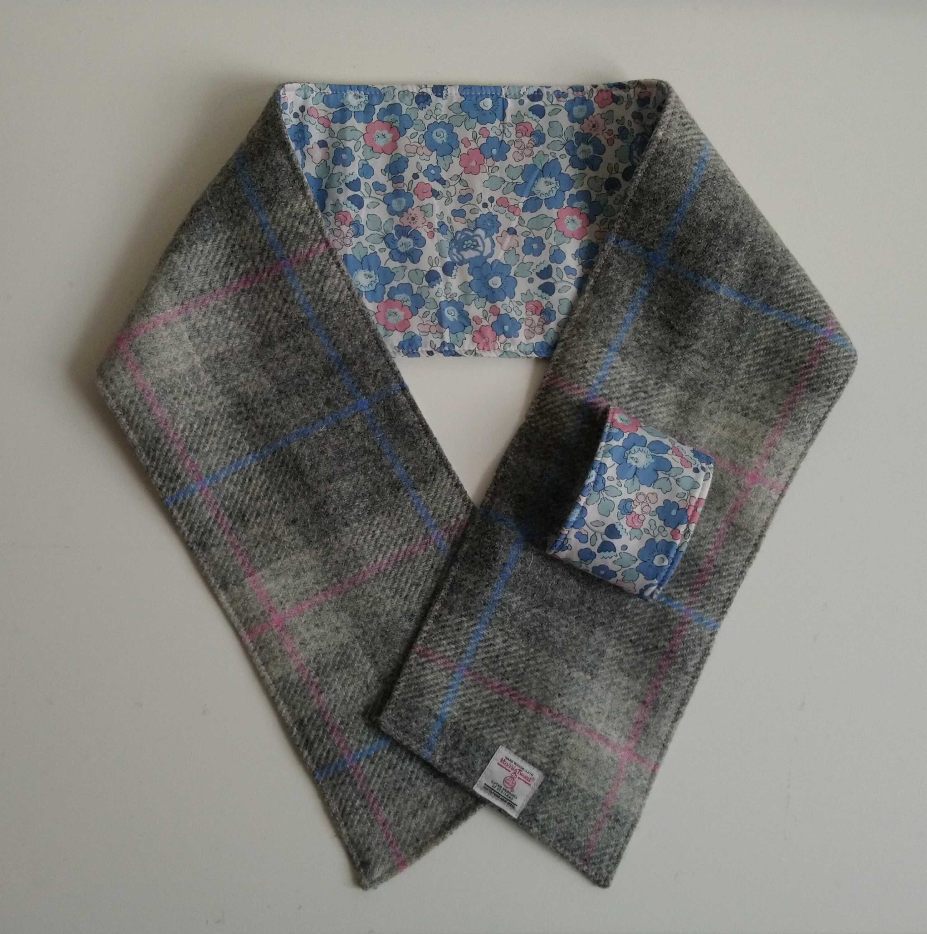 Harris Tweed Neck Warmer Lined With Liberty Art Fabric Etsy
