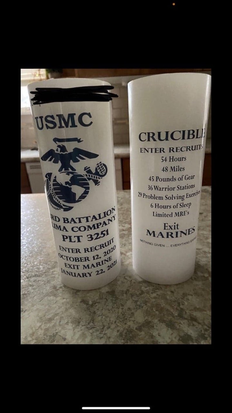 Personalized Marine USMC CRUCIBLE CANDLE add Your Name Date | Etsy