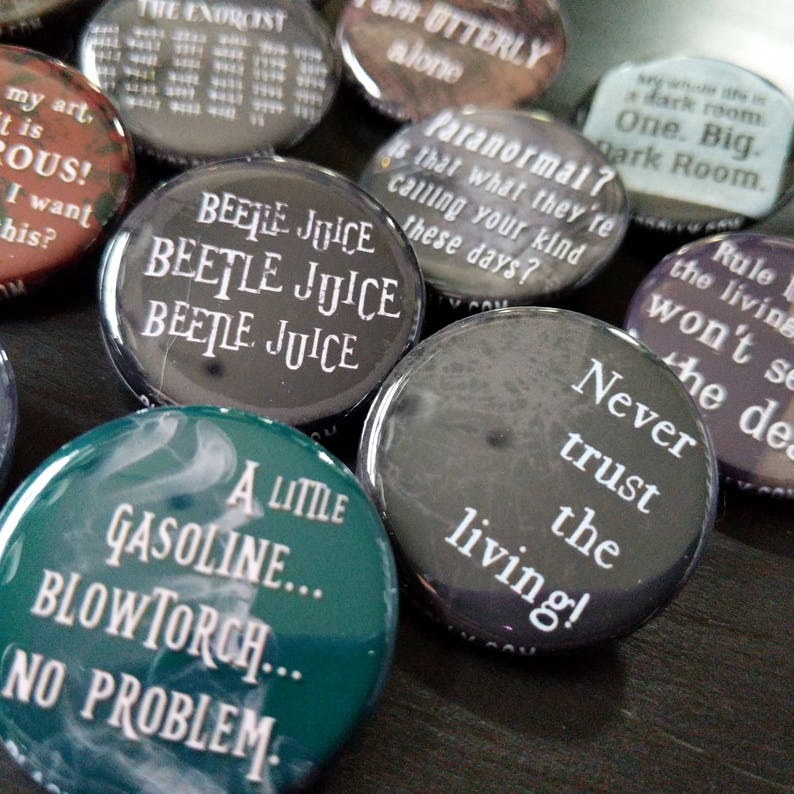 Beetlejuice buttons 1.25 / 32mm pins pin back badges image 6