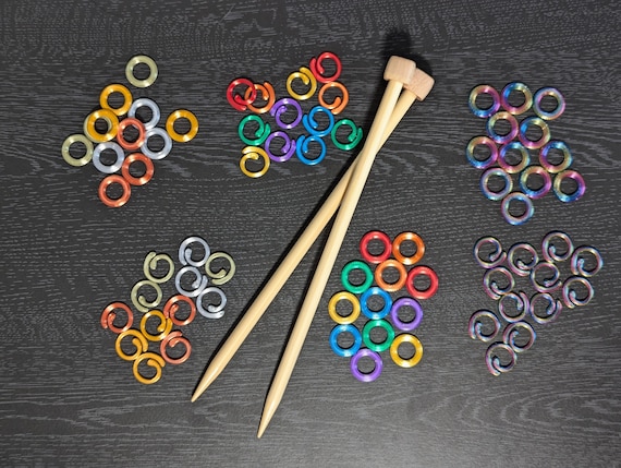 Stitch markers - set of 12 or 24 open or closed markers in three colorways for knitting & crochet, pattern changes, increases+decreases etc!