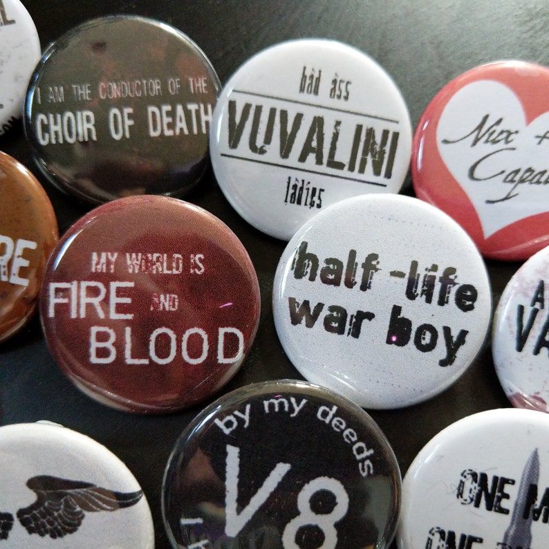 Fury Road buttons 1.25 / 32mm pin back badges: We Are Not Things, War Boys, Vuvalini image 3