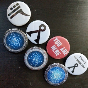 Stargate magnets - 1.25&quot; / 32mm fridge magnets [Symbols collection] SG1, SGA, SGU