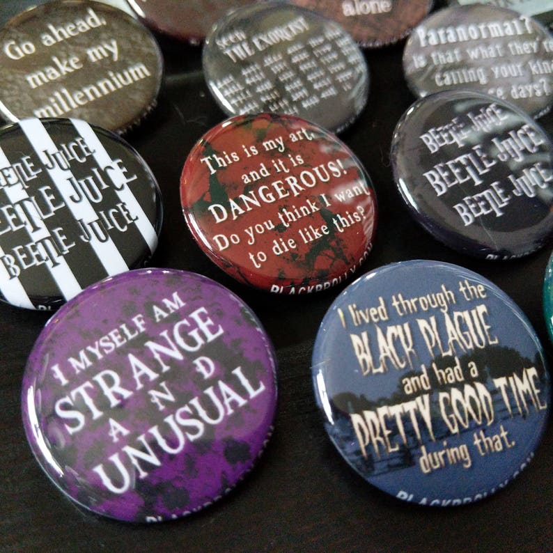 Beetlejuice buttons 1.25 / 32mm pins pin back badges image 5