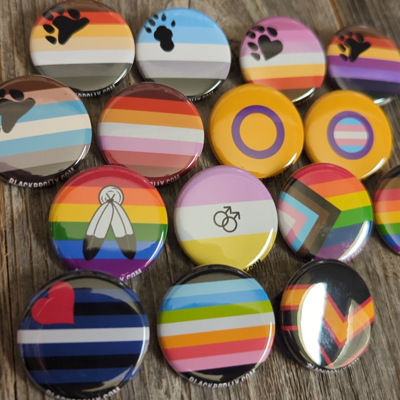 Pride Flag Buttons - Gender, Community & Other Identities- Agender ...