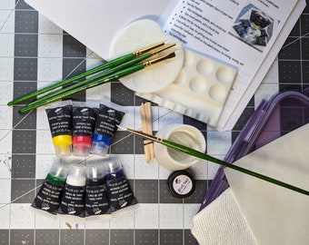 Kits básicos de pintura para cosas pequeñas: todo lo que necesita para comenzar a pintar de inmediato, ¡simplemente agregue agua! ¡Pinturas, pinceles, herramientas y más!