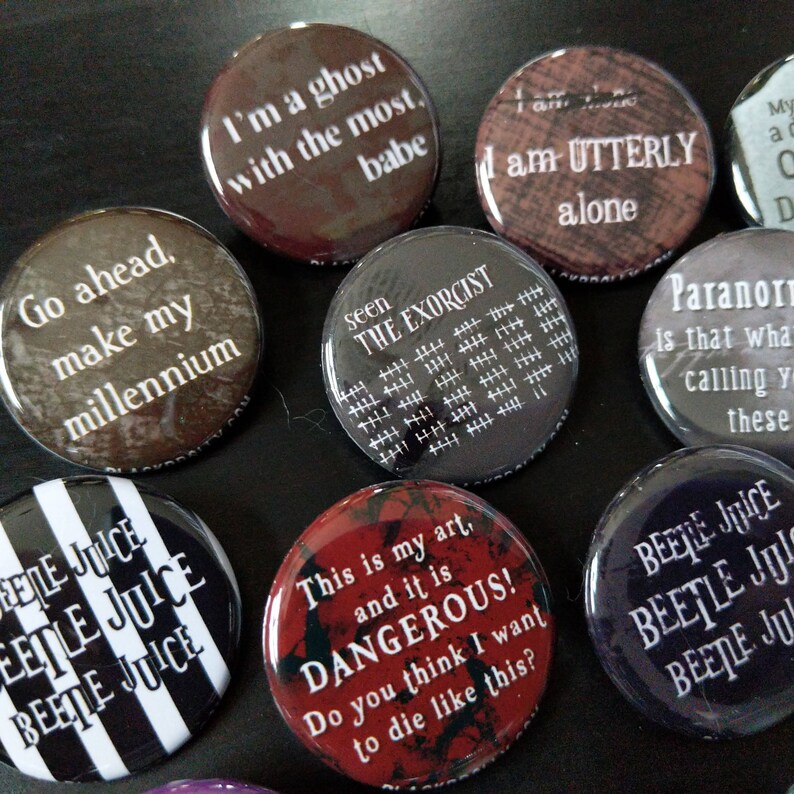 Beetlejuice buttons 1.25 / 32mm pins pin back badges image 3