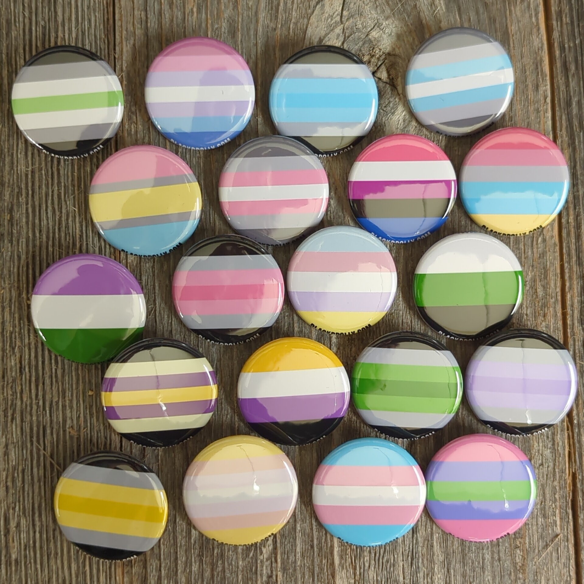 Pride Flag Buttons - Gender, Community & Other Identities- Agender ...