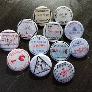 Middle Earth passport stamp magnets 1.25" / 32mm fridge magnets