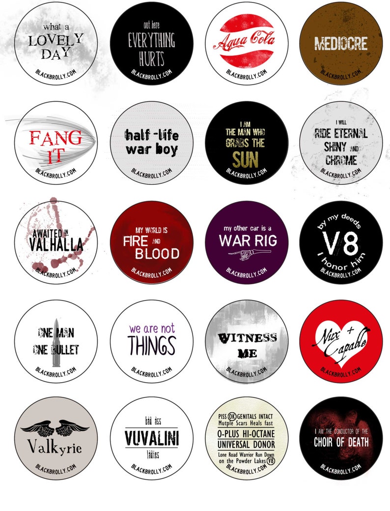 Fury Road buttons 1.25 / 32mm pin back badges: We Are Not Things, War Boys, Vuvalini image 9