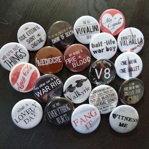 Fury Road magnets - 1.25&quot; / 32mm fridge magnets: We Are Not Things, Vuvalini, War Boys