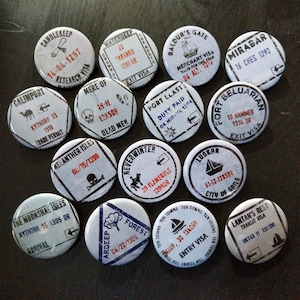Forgotten Realms passport stamp buttons 1.25&quot; / 32mm pin back button/badge [Dungeons & Dragons]