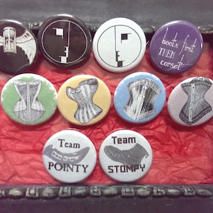 Goth / industrial buttons 1.25 / 32mm pin back badges image 1