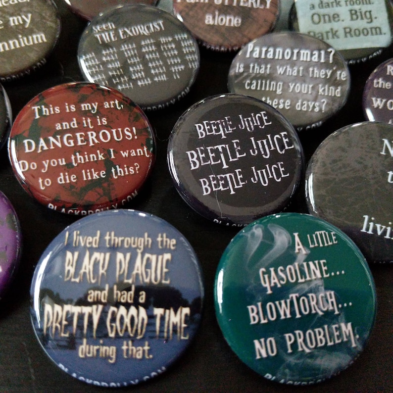 Beetlejuice buttons 1.25 / 32mm pins pin back badges image 4