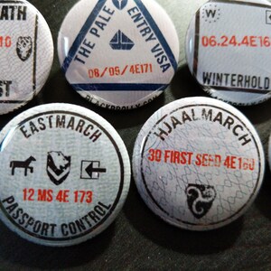 Skyrim passport stamp buttons 1.25 / 32mm pin back badges Elder Scrolls image 5