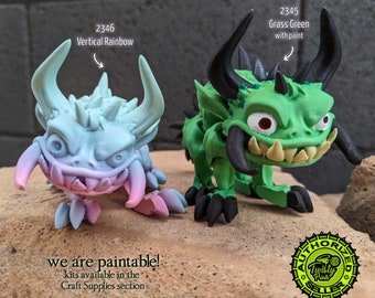 articulated hodag figurine, paintable & custom printed in your choice of 100+ colors including dual color, matte, rainbow + more!