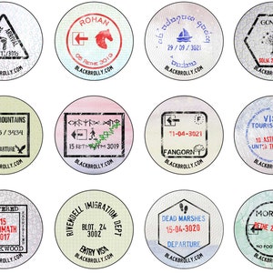 Complete set of 12 Middle Earth passport stamp magnets ON SALE 1.25 / 32mm fridge magnets image 9