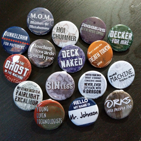 Shadowrun magnets 1.25" / 32mm fridge magnets