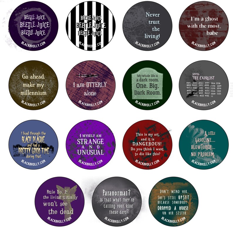 Beetlejuice buttons 1.25 / 32mm pins pin back badges image 7