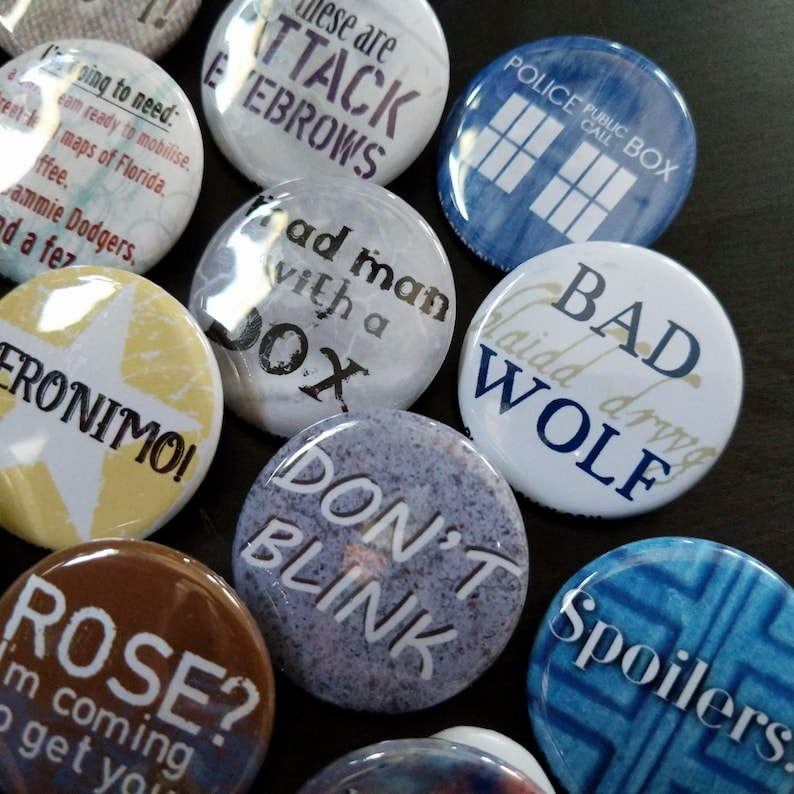 Doctor Who buttons 1.25 / 32mm pin back button/badge image 7