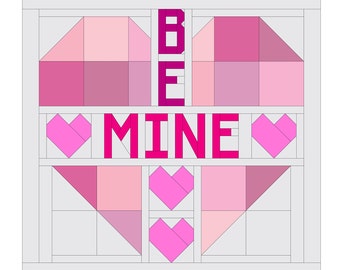 Be Mine Valentines Paper Pieced Block
