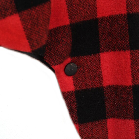 vintage 60s Country Place red plaid wool capelet S - image 6