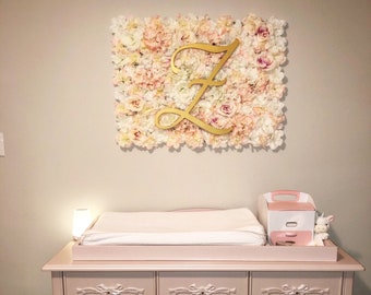 Large Gold Wooden Initials - Custom wooden Letters - Personalized Letters Nursery Decor - Baby Crib Wall Art - Wall Decor Hanging Letters
