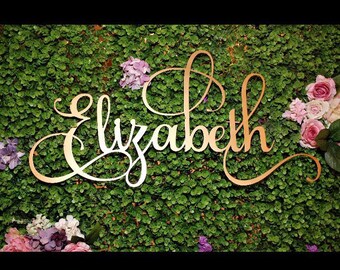 Large Wooden Name Sign - Unpainted Name - Script Name - Wall Hanging - Wall Letters - Nursery Decor - Nursery Sign - Baby Girl Name