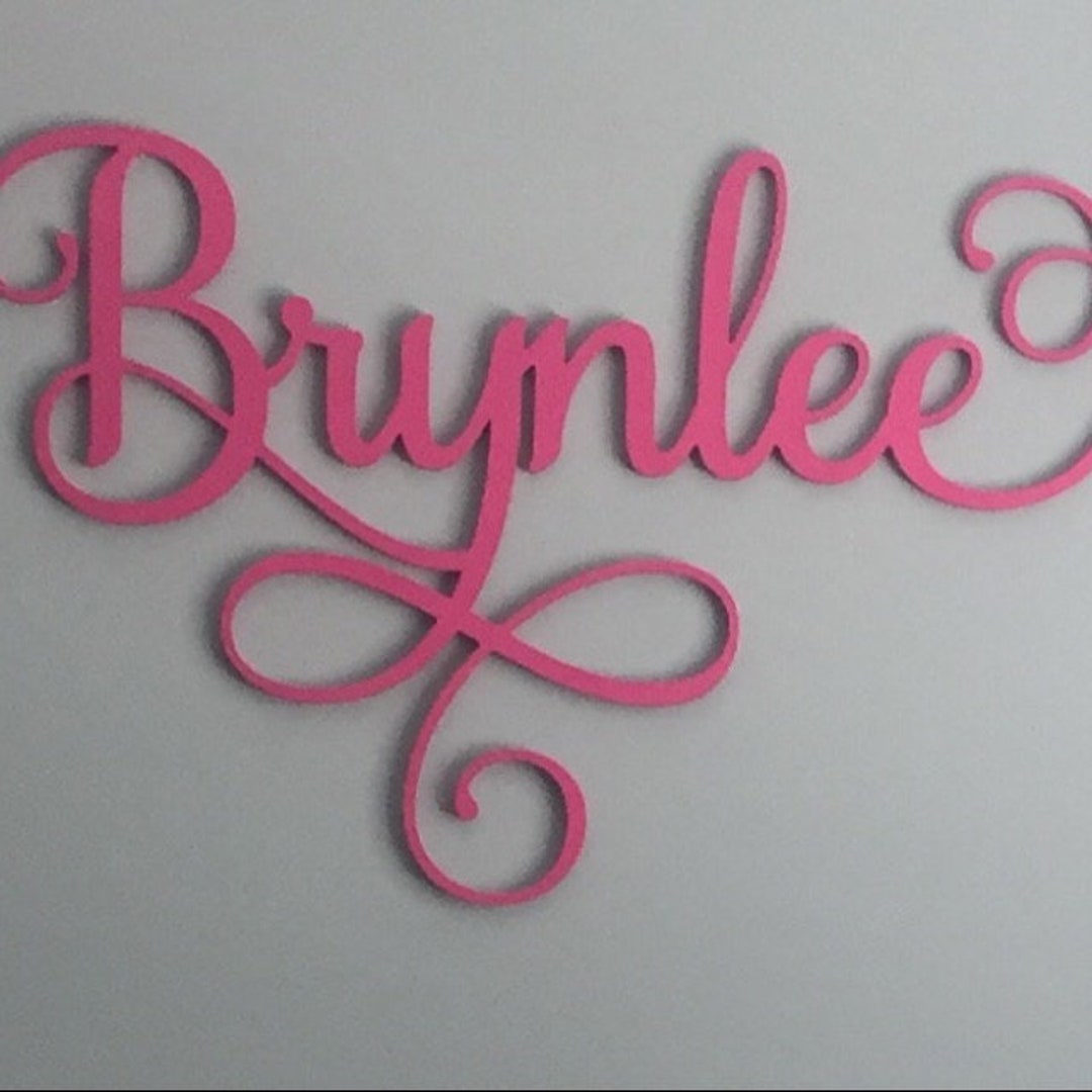 Large Wooden Name Wall Sign Cutout Unpainted Script Name Wall Hanging