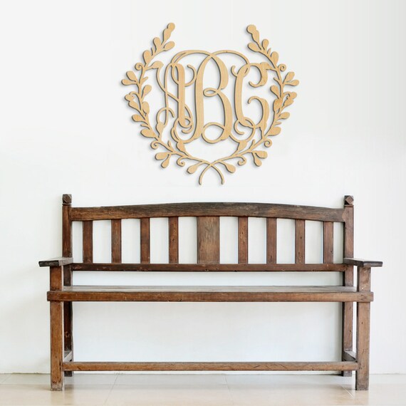 Large Wooden Monogram Unpainted Wood Wall Decor Door Hanger Letters Sign