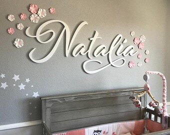 Custom Name Sign Personalized Wooden Name Sign for Nursery Wall Decor Wood Letters Baby Nursery Name Sign Wooden Sign Baby Name Sign