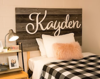 Dorm Room name sign - Large Wooden Name Sign Personalized Gift  - Script Elegant Name Sign - Wall Hanging Letters - Nursery Decor Sign Baby