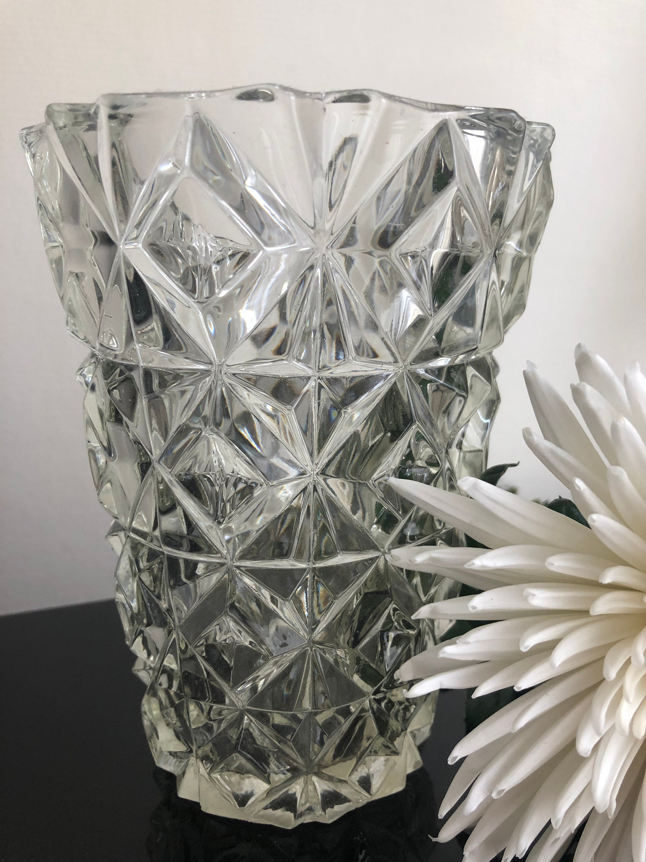 Vase Taille Diamant, Verre Épais