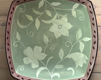 Pfaltzgraff Patio Garden Large 16" Serving Tray Platter - 2 Available