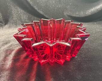 Vintage Marquis by Waterford Ruby Red Crystal 7" Star Bowl - Made in Germany