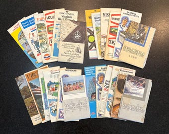 Vintage Maps For Crafting, Journals, Flowers, Ephemera 1970's-1990's