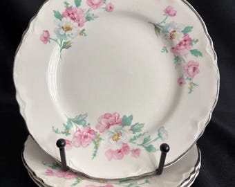 Homer Laughlin Virginia Rose Dessert Plates - Set of 3 - 1940s