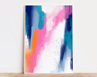 Colorful abstract art, printable art, modern art, brushstrokes art, colorful painting, printable painting, modern abstract, modern print