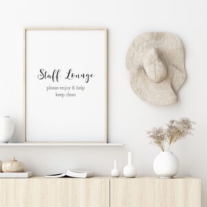 Staff Lounge Sign, Office Wall Art, Office Art, Office Signs, Staff ...