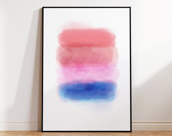 Colorful wall art, colorful abstract art, bright wall art, orange pink and blue abstract art, abstract print, printable art, modern art